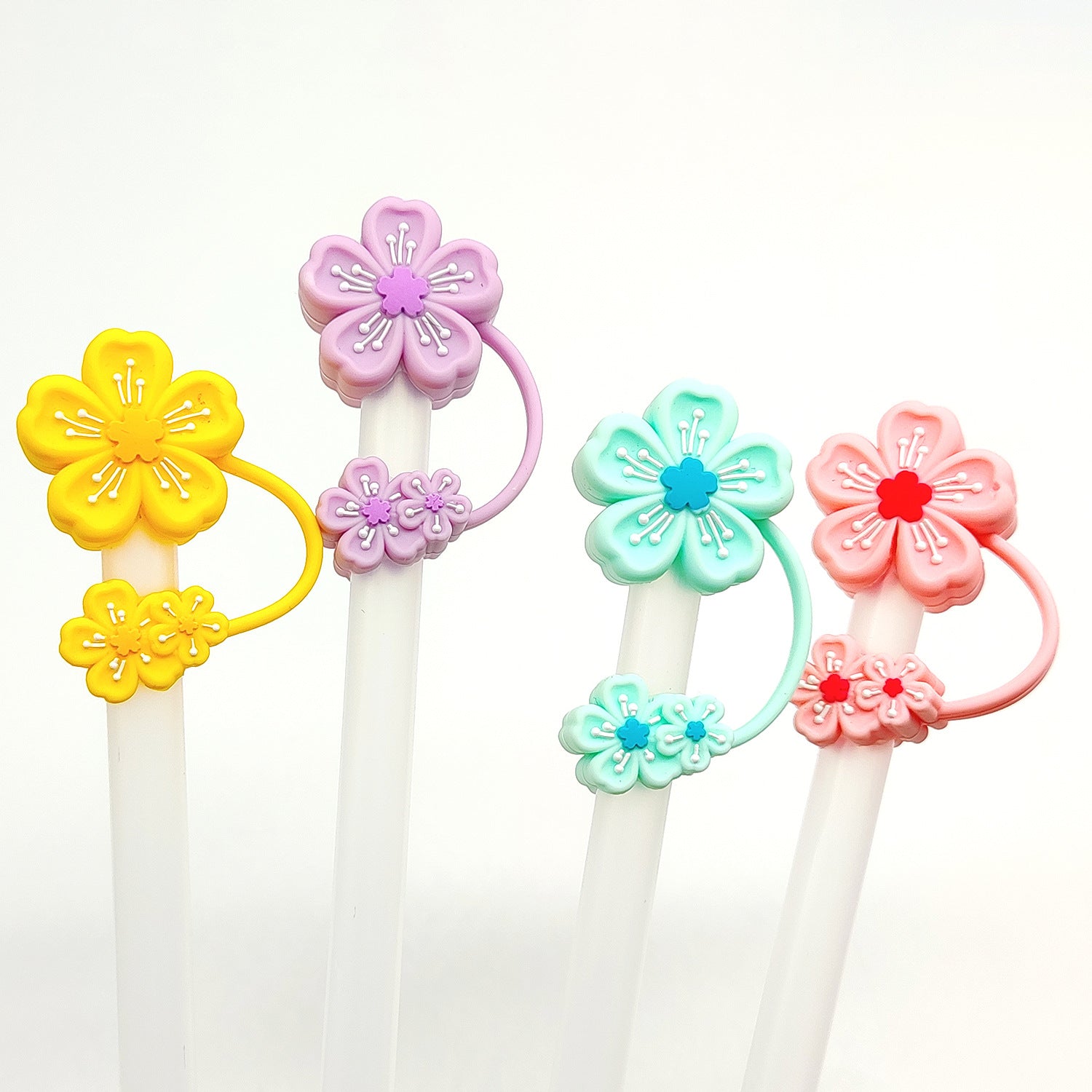 Wholesale 10pcs Begonia Dustproof 10mm Silicone Straw Cap